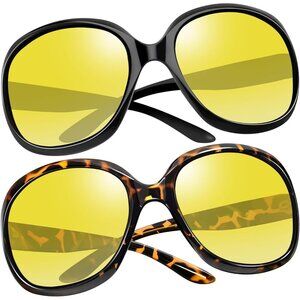Women's Tortoise/Yellow Black Trendy Polarized Driving Sun Glasses UV Protective